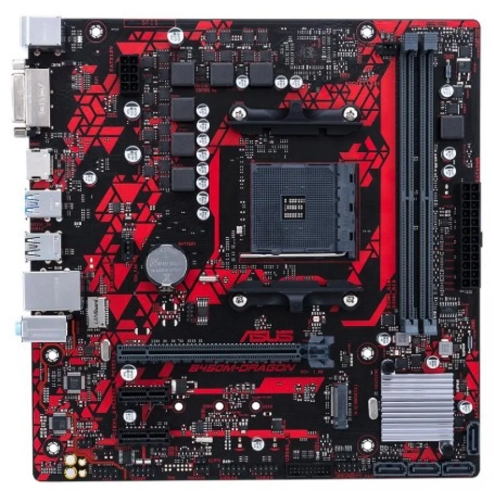 2.EL ASUS B450M DRAGON 4400MHz(OC) DDR4 Soket AM4 M.2 HDMI DVI mATX Anakart