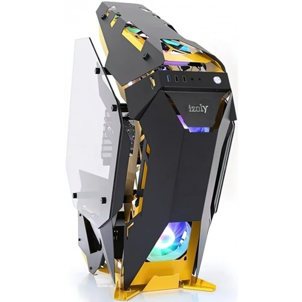 İzoly Robo Case Ax7 6x ARGB Fan Gaming PC Kasası Gaming Sarı Oyuncu kasası