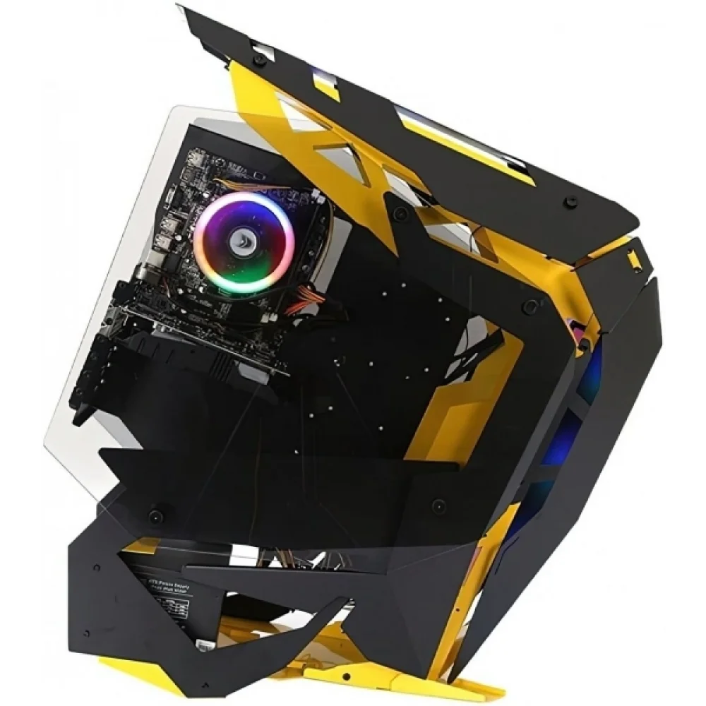İzoly Robo Case Ax7 6x ARGB Fan Gaming PC Kasası Gaming Sarı Oyuncu kasası