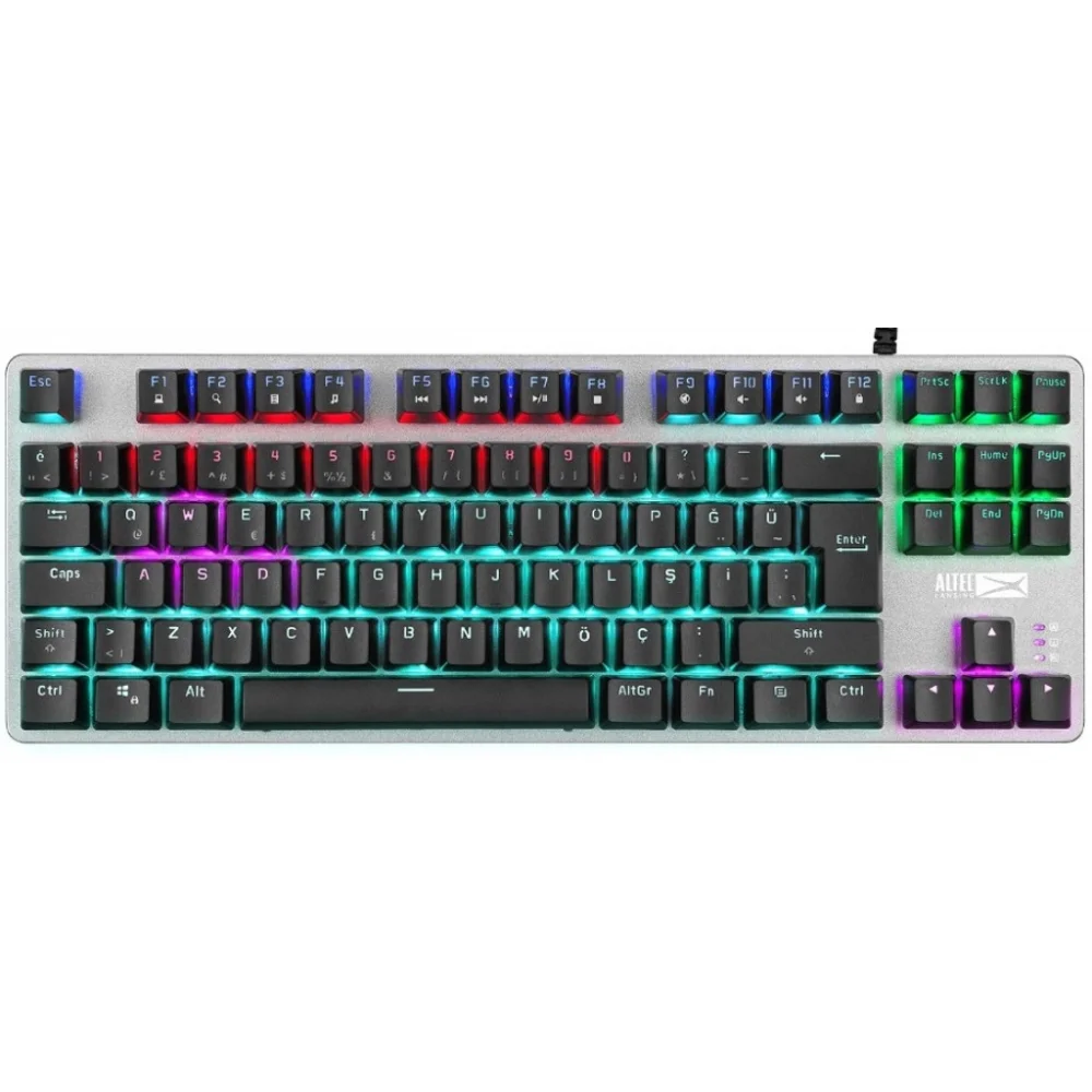 Altec Lansing ALGK8404GR Siyah/Gümüş Red Switch Rainbow 87 Tuşlu Süper Kompakt Mekanik Gaming (Oyuncu) Klavye