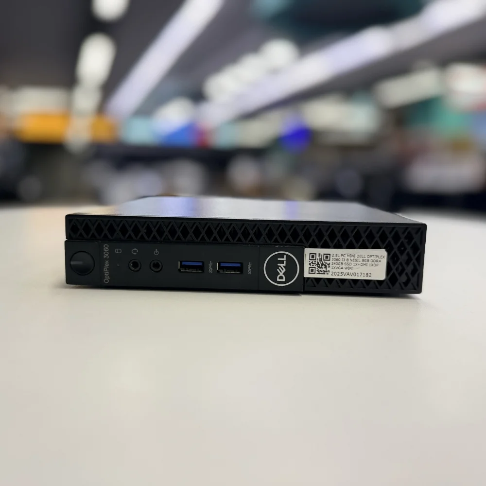 Dell Optiplex Mini Pc 3060 İ3 8100T 8Gb Ddr4 240Gb Ssd 1Xdp 1Xvga 1XHDMI 2.el Mini Bilgisayar