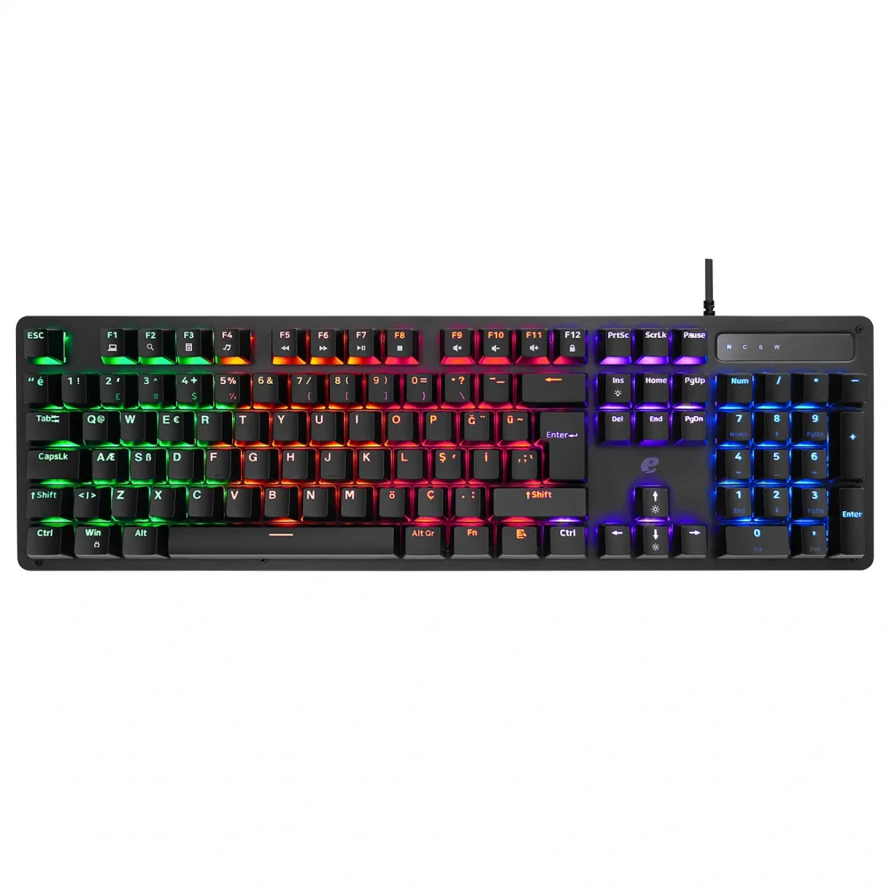 eMachines EAK104 Siyah USB RGB Backlight RED SWITCH Mekanik Q 104 Tuşlu Gaming Klavye
