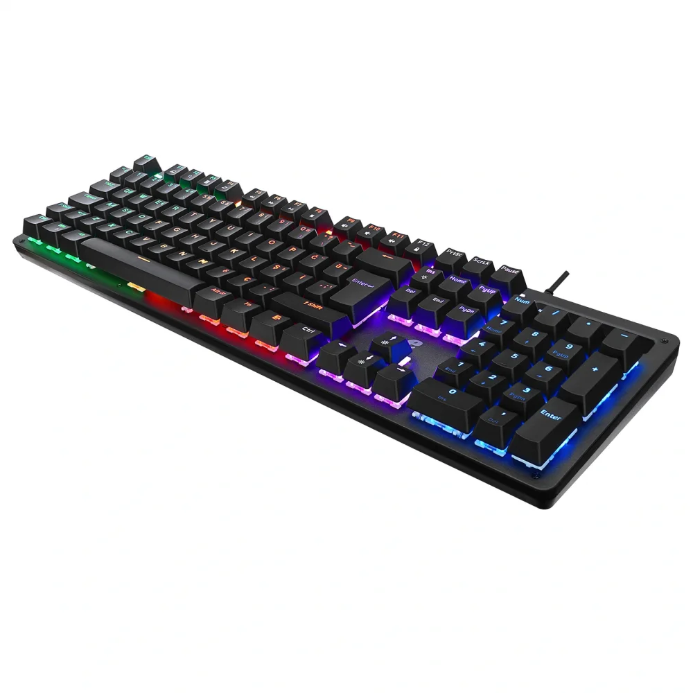 eMachines EAK104 Siyah USB RGB Backlight RED SWITCH Mekanik Q 104 Tuşlu Gaming Klavye