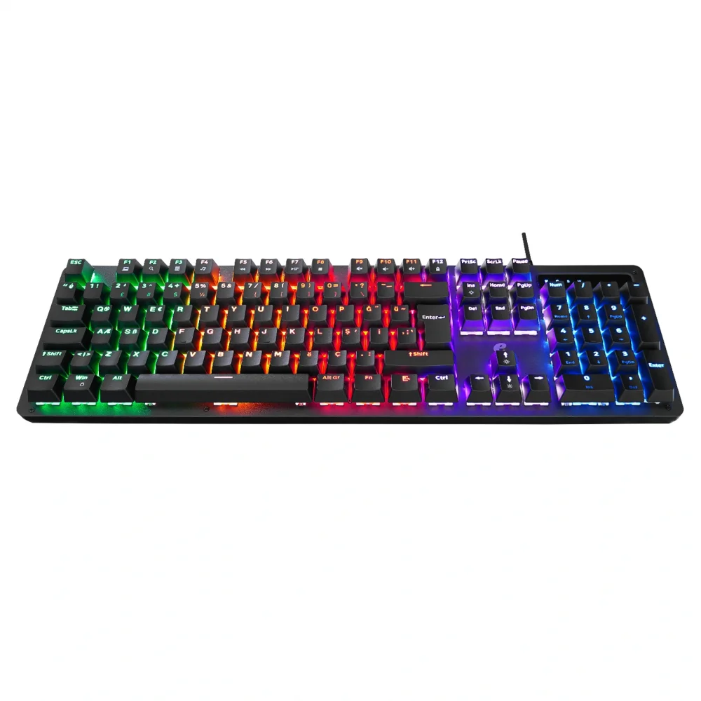 eMachines EAK104 Siyah USB RGB Backlight RED SWITCH Mekanik Q 104 Tuşlu Gaming Klavye