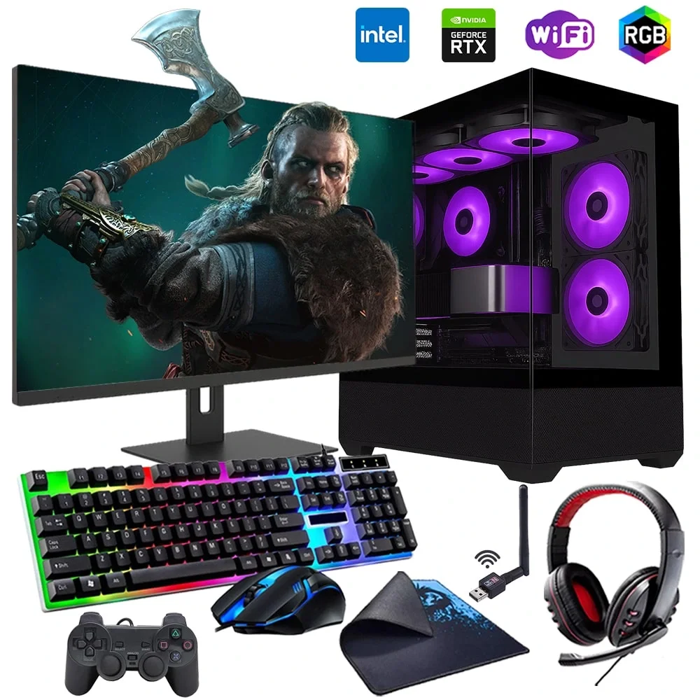 i3 13100F 16GB 240SSD 1TB HDD 8GB RTX3050 24 Monitörlü Oyun Bilgisayarı (Gaming SET)