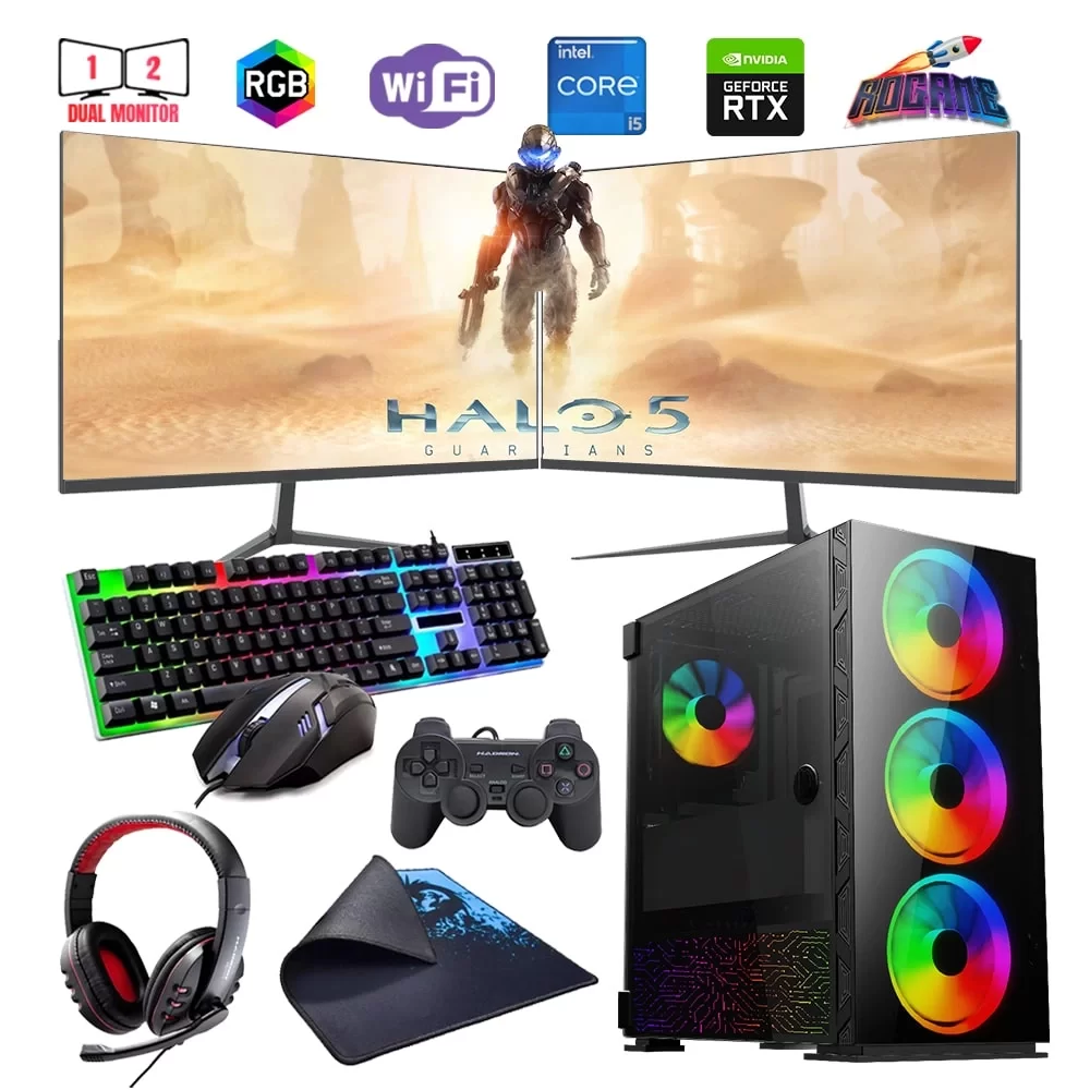 i5 12400F 32GB DDR4 1TB M2 8GB RTX3050 Çift 24 Monitörlü Oyun Bilgisayarı (Gaming SET)