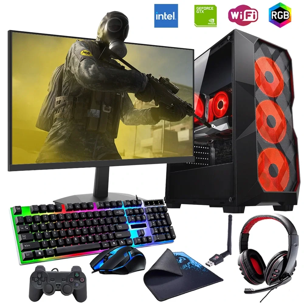 i5 13400F 16GB DDR4 512GB m2 4GB GTX1650 24 Monitörlü Oyun Bilgisayarı (Gaming SET)