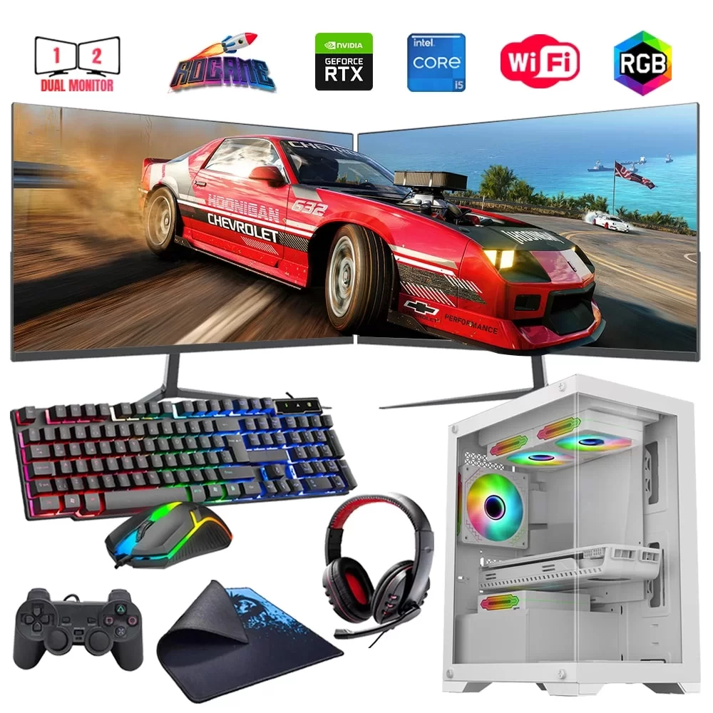 i5 13400F 32GB DDR4 1TB M2 8GB RTX3050 Çift 24 Monitörlü Oyun Bilgisayarı (Gaming SET)