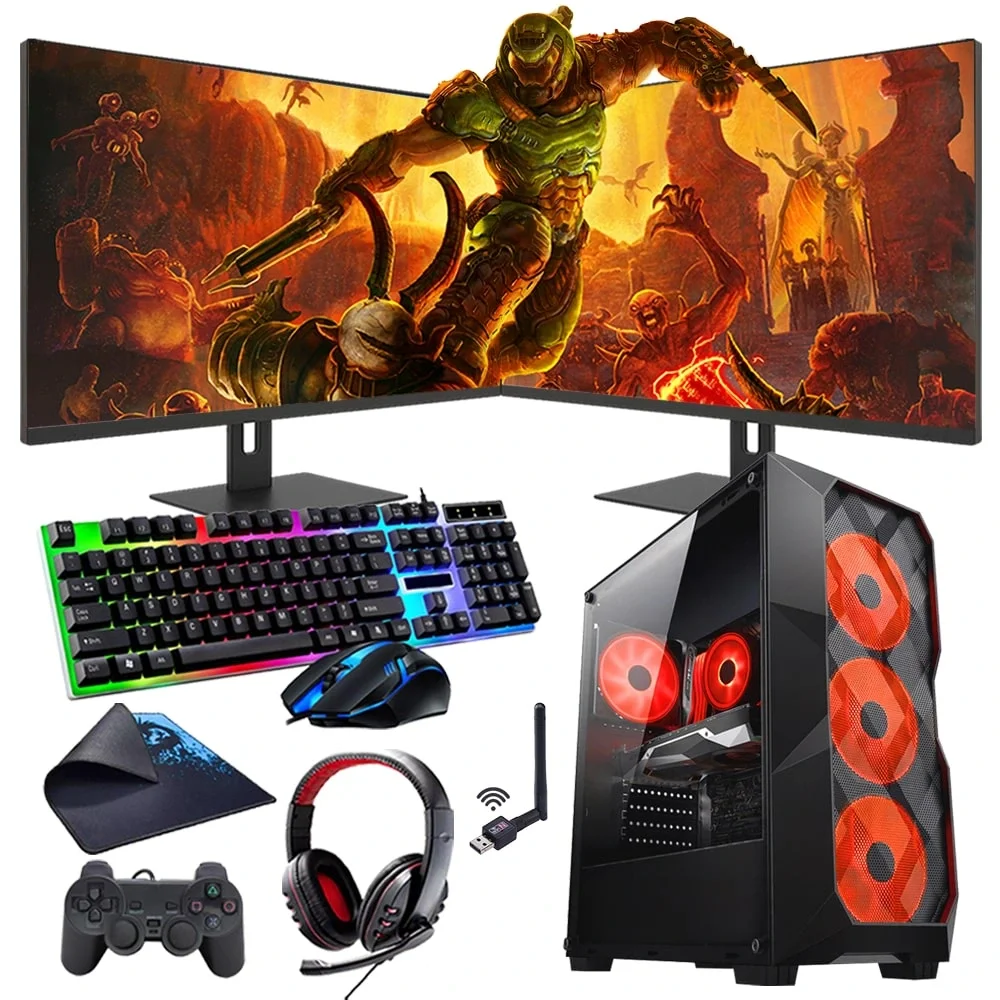 i5 13400F 32GB DDR4 1TB M2 8GB RX580 Çift 24 Monitörlü Oyun Bilgisayarı (Gaming SET)