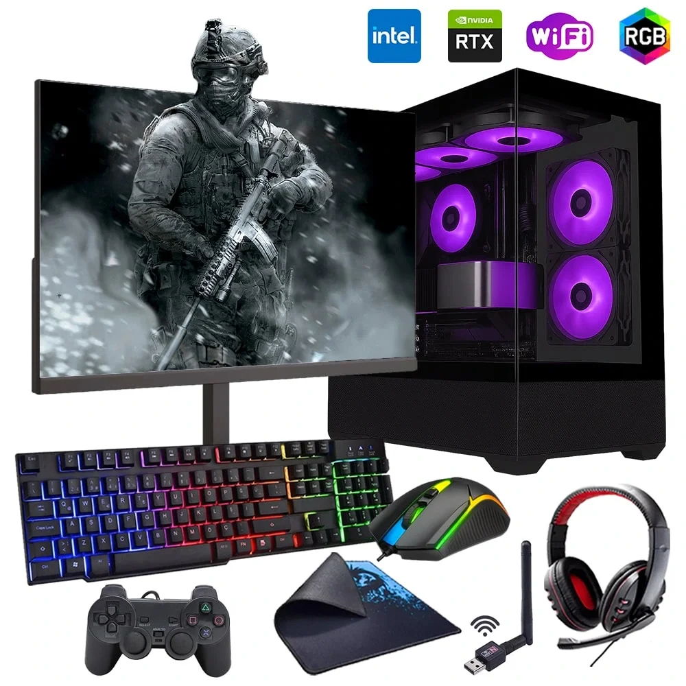 i5 14400F 16GB DDR5 1TB m2 12GB RTX5070 24 Monitörlü Oyun Bilgisayarı (Gaming SET)