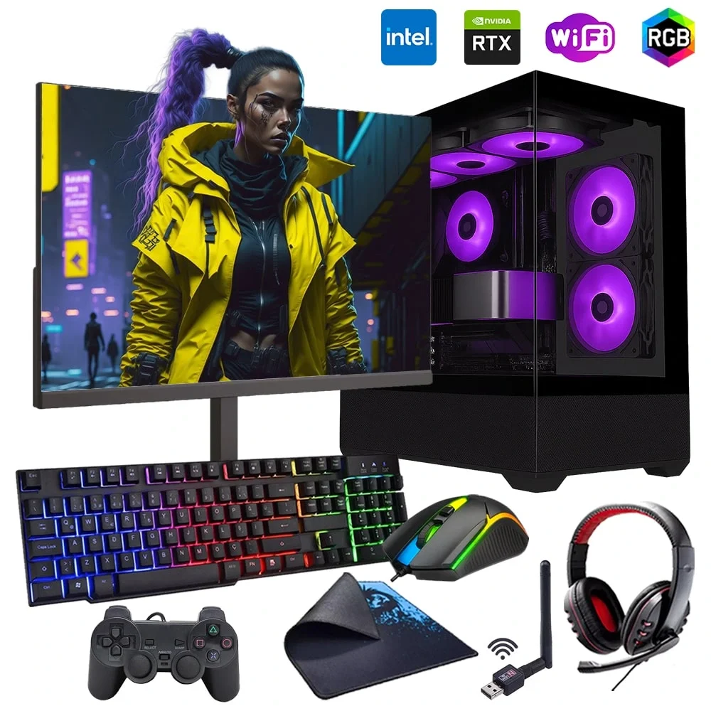 i5 14400F 16GB DDR5 1TB m2 8GB RTX5050 24 Monitörlü Oyun Bilgisayarı (Gaming SET)