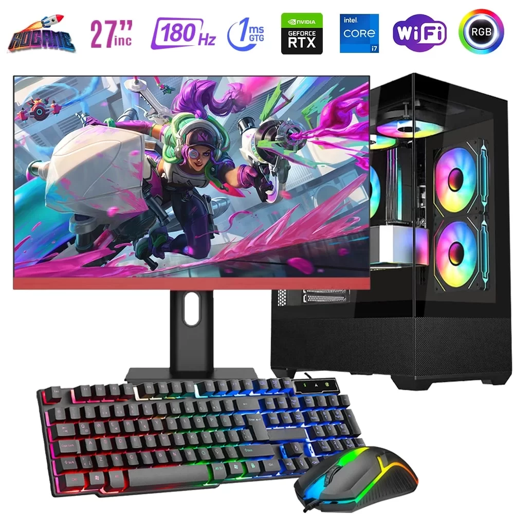 i7 14700F 16GB DDR4 1TB m2 12GB RTX4070 27 180Hz Monitörlü Oyun Bilgisayarı