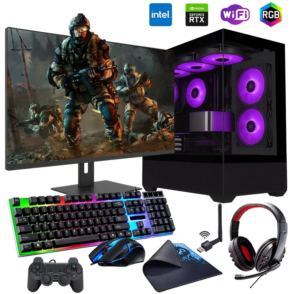i7 14700F 16GB DDR4 512GB m2 12GB RTX3060 24 Monitörlü Oyun Bilgisayarı (Gaming SET)
