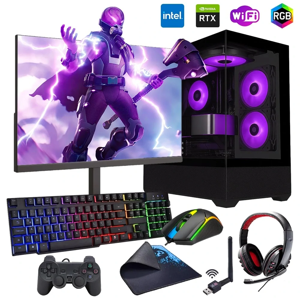 i7 14700F 32GB DDR5 1TB m2 12GB RTX5070 24 Monitörlü Oyun Bilgisayarı (Gaming SET)