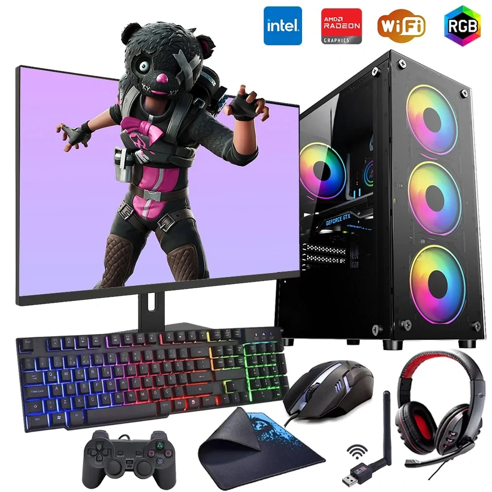 iNTEL i5 3N 16GB Ram 1TB SSD 4GB RX550 24 Monitörlü Oyun Bilgisayarı (Gaming SET)