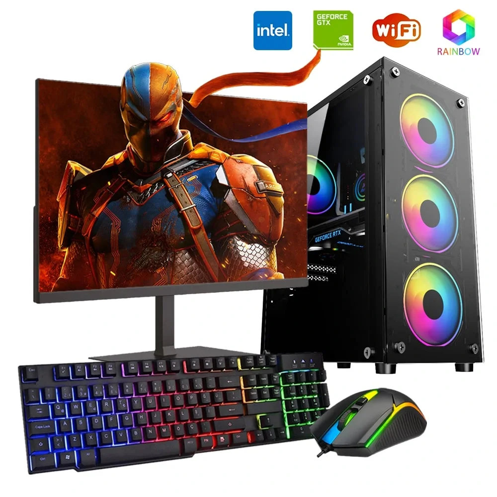 iNTEL i5 3N 8GB Ram 480GB SSD 4GB GTX1050TI 24 Monitörlü Oyun Bilgisayarı
