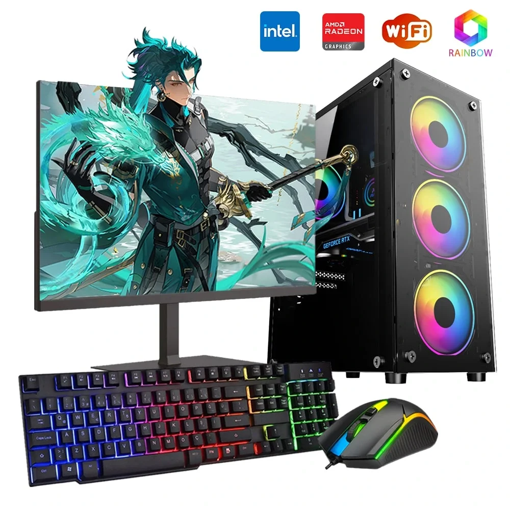 iNTEL i5 3N 8GB Ram 480GB SSD 4GB RX550 24 Monitörlü Oyun Bilgisayarı