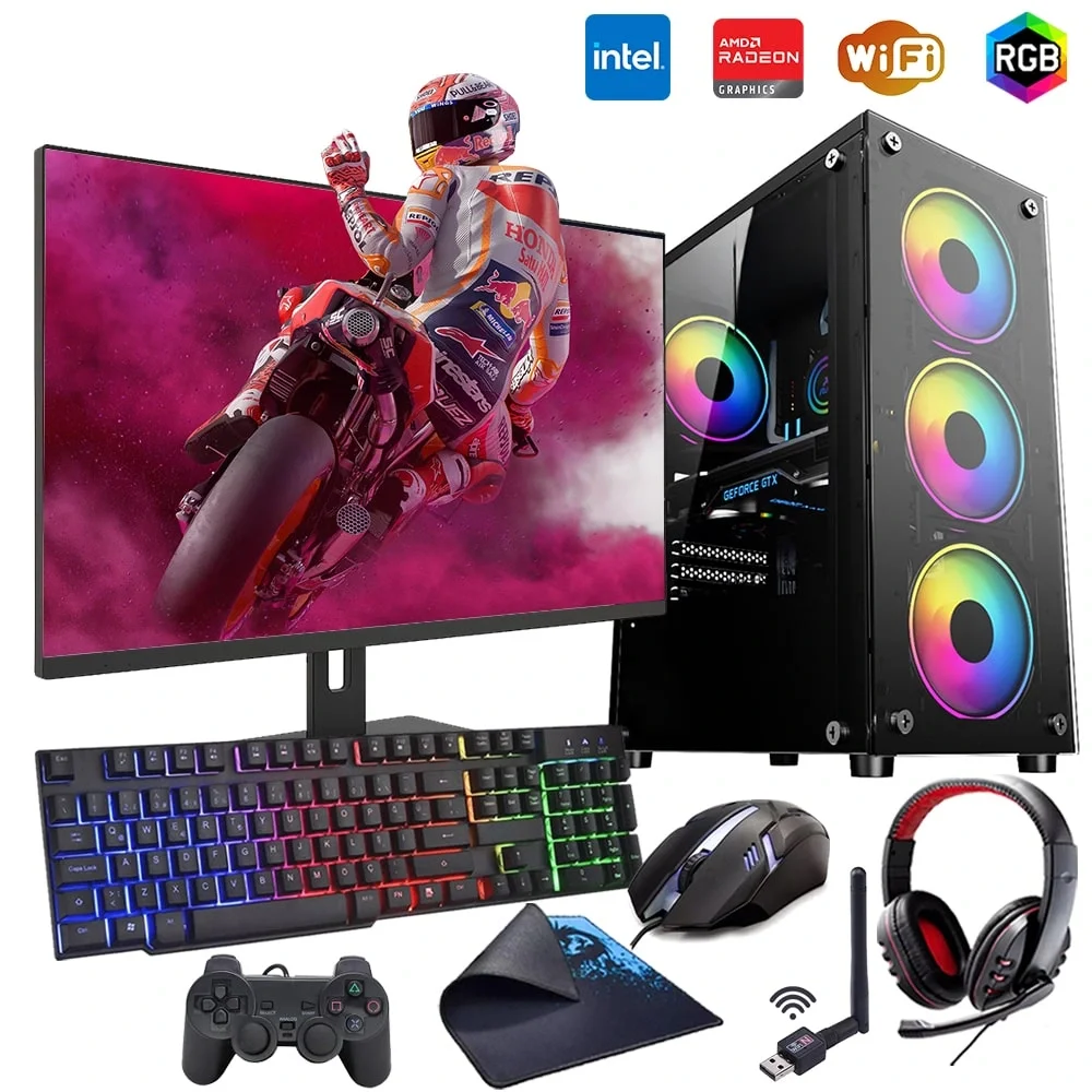 iNTEL i5 3N 8GB Ram 480GB SSD 4GB RX550 24 Monitörlü Oyun Bilgisayarı (Gaming SET)