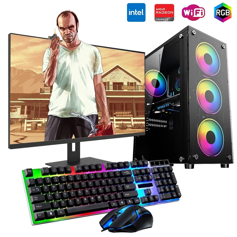 iNTEL i5 4N 16GB Ram 1TB SSD 4GB RX550 24 Monitörlü Oyun Bilgisayarı