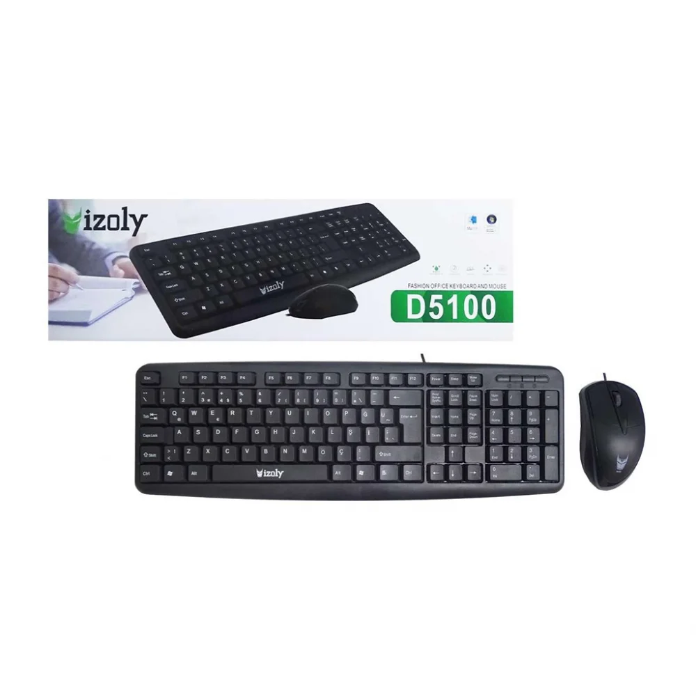 İzoly D5100 Kablolu USB Klavye ve Mouse Set