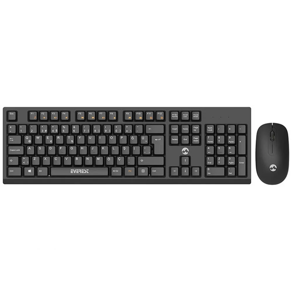 Klavye Set Everest Km-2511 Black Wıreless Multımedya Q Tr Slım Kb+Mouse