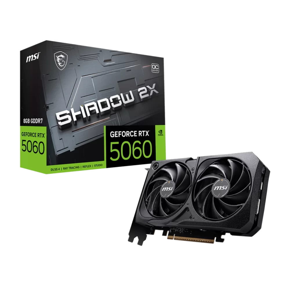 MSI VGA GEFORCE RTX 5060 TI 8G SHADOW 2X OC PLUS RTX5060 TI 8GB GDDR7 128B DX12 PCIE 5.0 X16 (3XDP 1XHDMI)