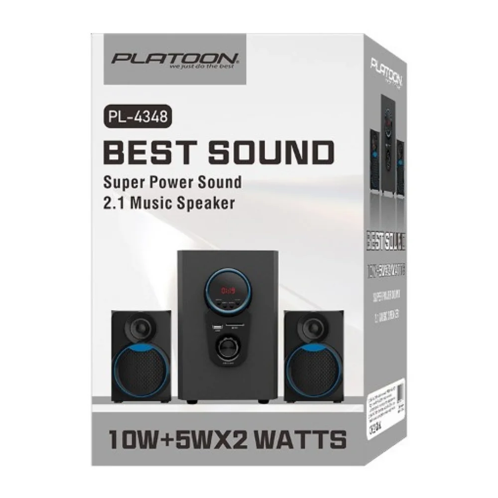 Platoon Speaker Pl-4348 2+1 10W Bluetooth Usb+Tf Card+Fm Multımedıa Ses Sıstemı