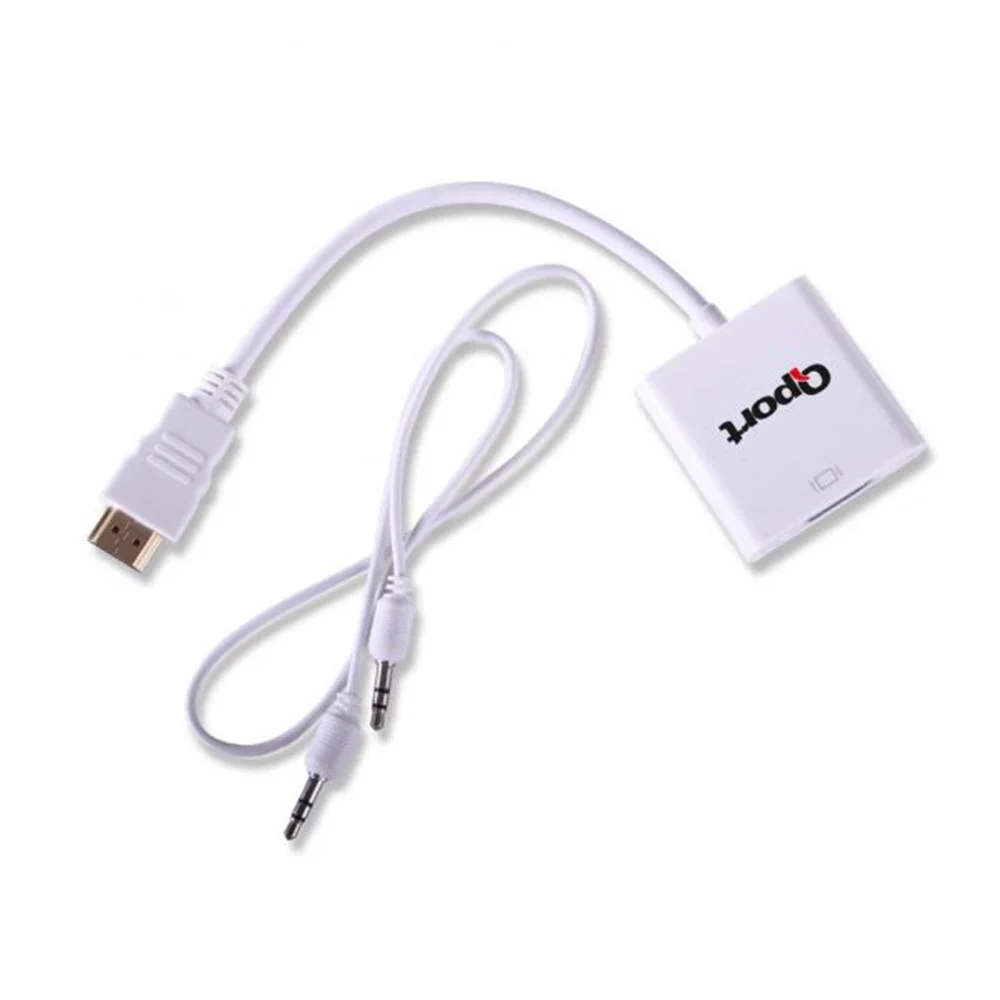 QPORT Q-HDVG HDMI DAN VGA SES GİRİŞLİ Çevirici Adaptör