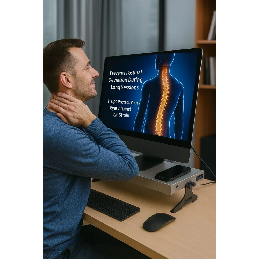 Qvone Comdesk X1 Akıllı Laptop ve Montiör Standı Smart NoteBook Soğutucu Gold Altın Renk