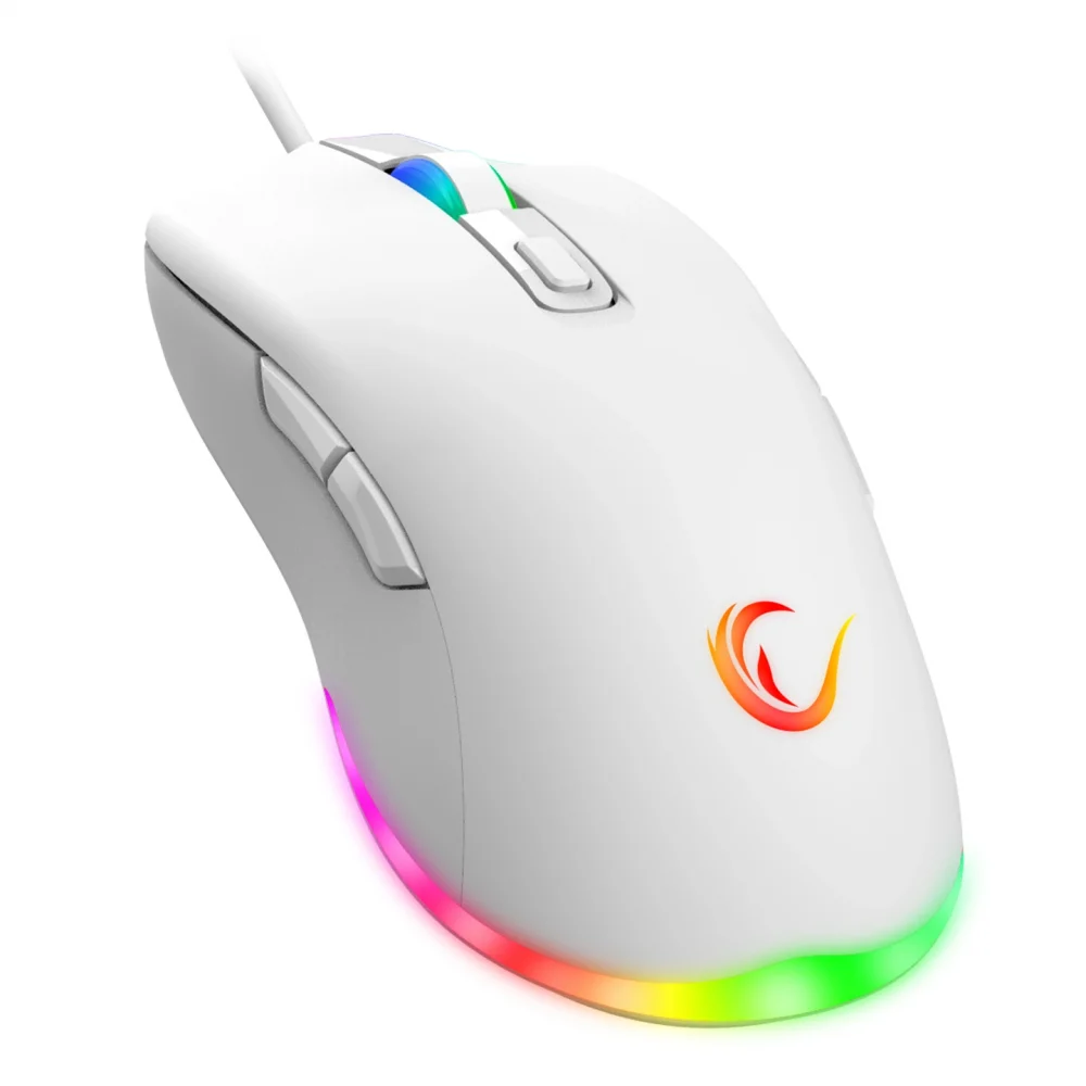 Rampage KM-RX7 FORTUNA V2 Gökkuşağı Aydınlatmalı USB Beyaz Gaming Combo Q Gaming Klavye + 12800 dpi Mouse