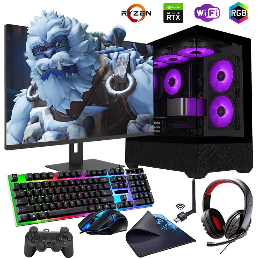 Ryzen5 5600 16GB 480SSD 12GB RTX3060 27 Monitörlü Oyun Bilgisayarı (Gaming Set)