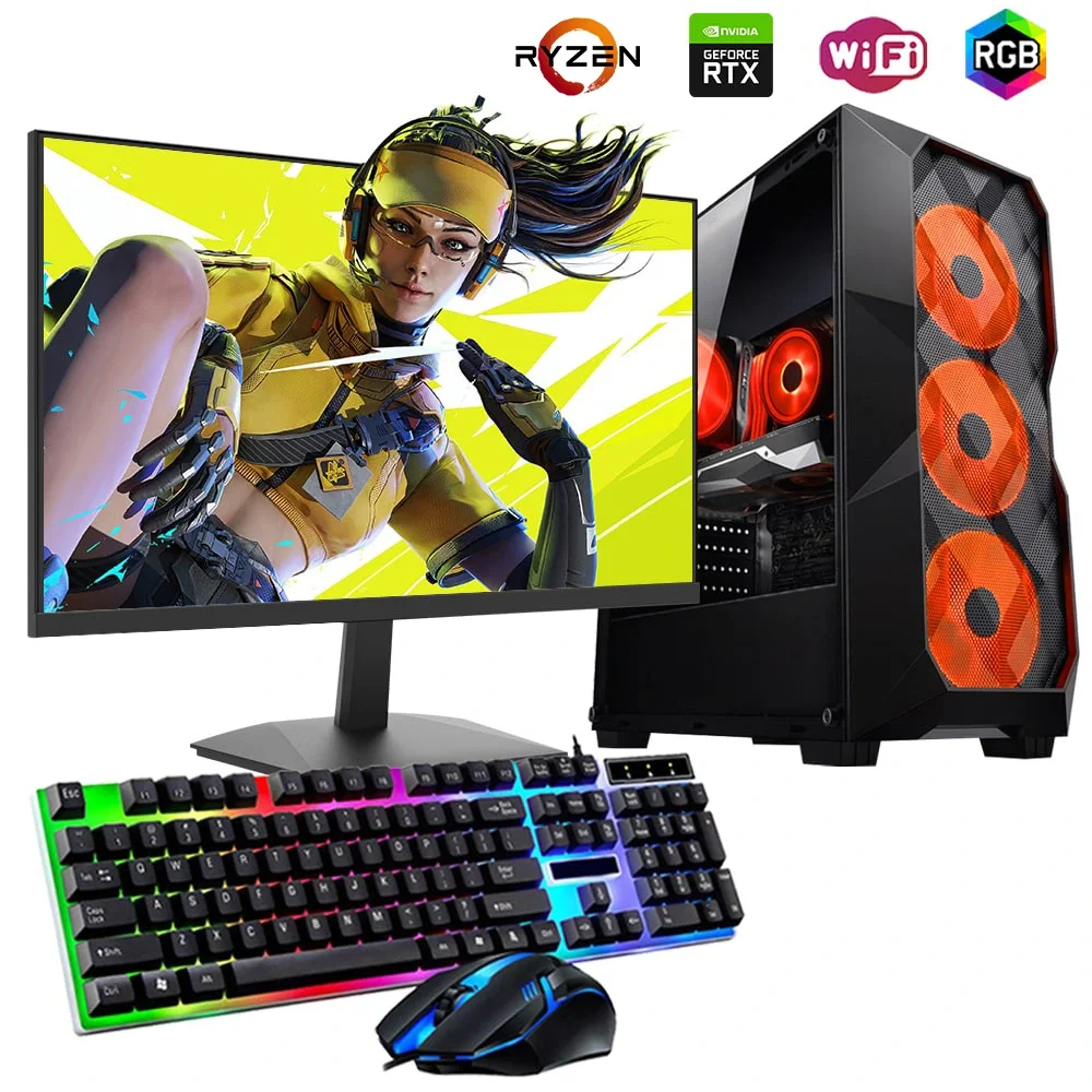 Ryzen5 5600 16GB 480SSD 8GB RTX3050 24 Monitörlü Oyun Bilgisayarı