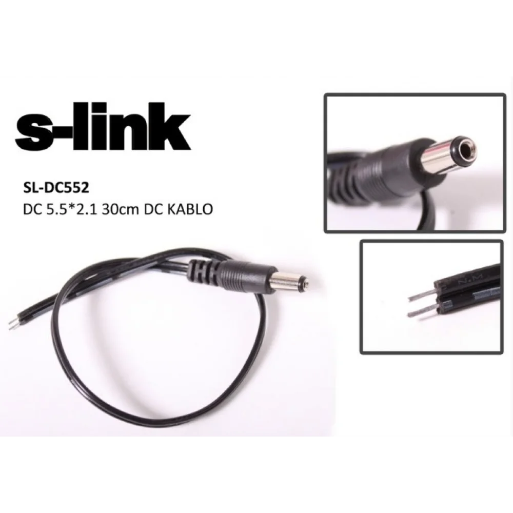 S-Lınk Kamera Sl-Dc552 Dc12V Erkek Power Jack 0,30Cm Dc Kablo (10lu Paket)