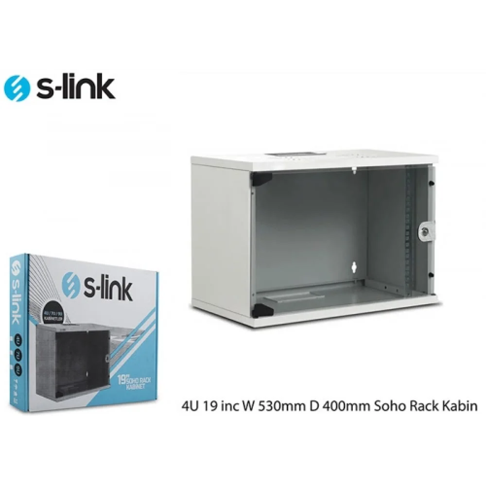 S-link SL-U9 Yeni Nesil 9U Soho Rack Kabin W 530mm D 400mm Beyaz (Demonte)