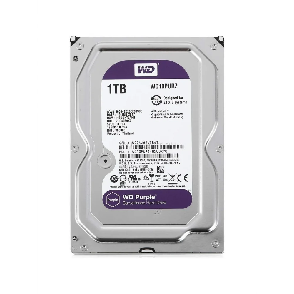 WD PURPLE 1 TB 64MB SATA3 180TB/Y 7/24 (WD11PURZ)