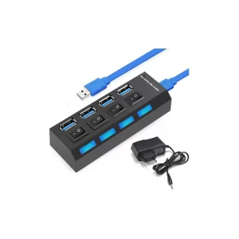 4 Port USB 3.0 Çoklayıcı Hub Adaptörlü Ledli On/Off Anahtarlı