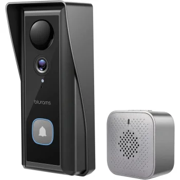 Blurams D10C Wire-Free Video Doorbell, 2K 3MP, Wi-Fi, 2-Way Audio, Night Vision, Black Wifi ile Görüntülü Kapı Zil sistemi