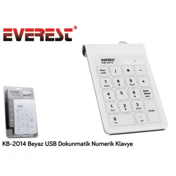 Everest KB-2014 Beyaz USB Dokunmatik Numerik Standart Klavye