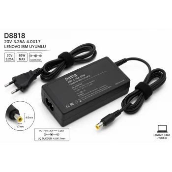 Hadron Adaptör Nb Hd8818 20V 3.25A 4.0X1.7 Ibm Uyumlu