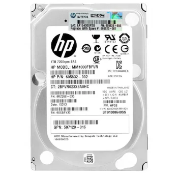 Hdd Server 2.5 1Tb Hp 7.2K Sas Mm1000Fbfvr 2.El 3Ay Garanti