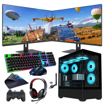 i3 13100F 16GB 1TB M2 8GB RTX3050 Çift 24 Monitörlü Oyun Bilgisayarı (Gaming SET)