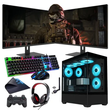 i3 13100F 16GB 240SSD 1TB HDD 12GB RTX3060 Çift 24 Monitörlü Oyun Bilgisayarı (Gaming SET)