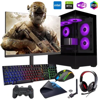 i7 14700F 16GB DDR5 512GB m2 8GB RTX5060 24 Monitörlü Oyun Bilgisayarı (Gaming SET)