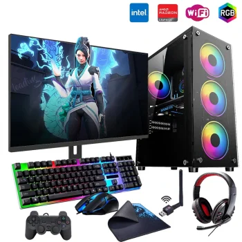 iNTEL i5 4N 8GB Ram 480GB SSD 4GB RX550 24 Monitörlü Oyun Bilgisayarı (Gaming SET)