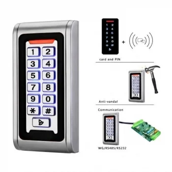 MicroTec MCR 110 Kartlı Şifreli Geçiş Sistemi Krom Dış Ortam su geçirmez darbeye dayanıklı