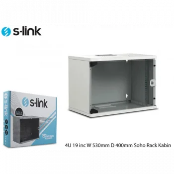 S-link SL-U9 Yeni Nesil 9U Soho Rack Kabin W 530mm D 400mm Beyaz (Demonte)