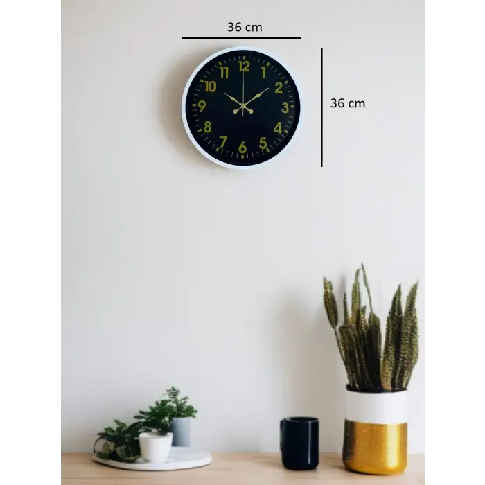 36 Cm Beyaz Klasik Duvar Saati
