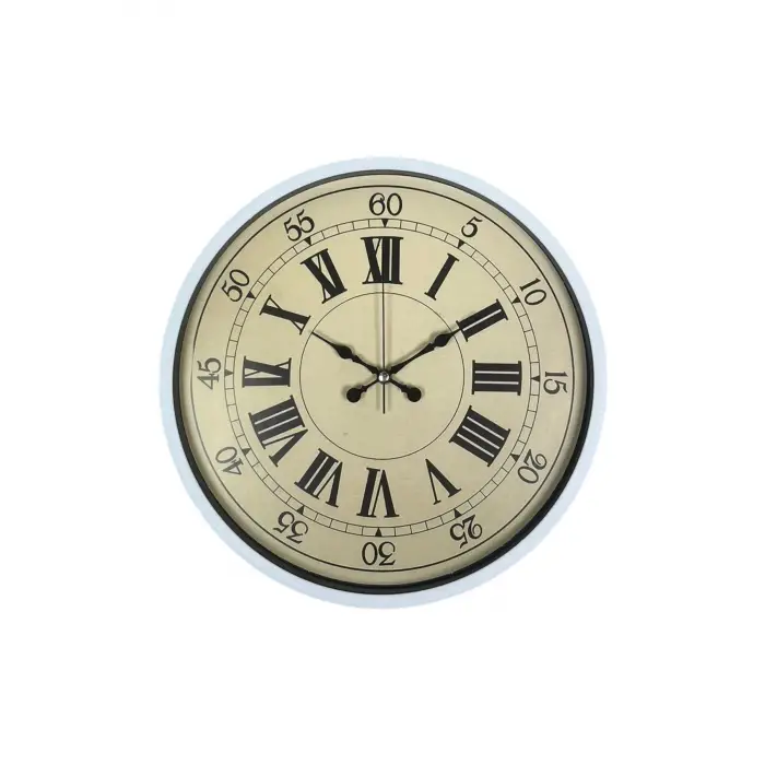 36 Cm Beyaz Retro Dekoratif Duvar Saati