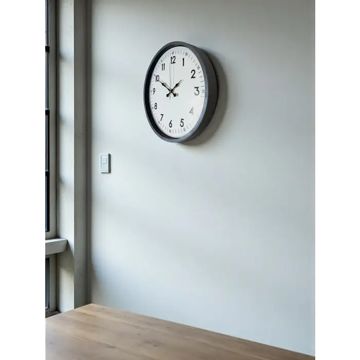 36 Cm Gri Dekoratif Duvar Saati