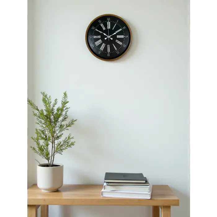 36 Cm Kahverengi Dekoratif Duvar Saati
